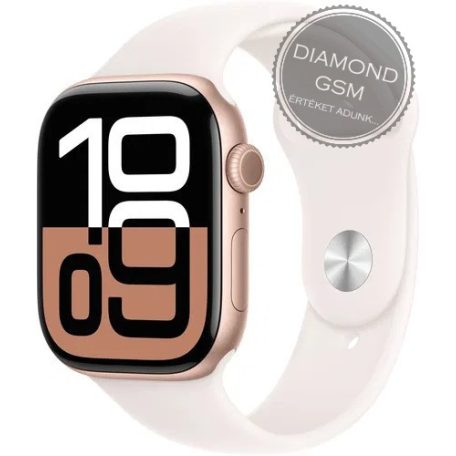 Apple Watch Series 10 42mm Rozéarany Alumíniumtok Lágy rózsaszín Sportszíjjal 