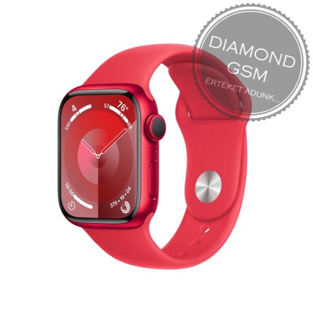 Apple Watch Series 9 41mm Piros Alumíniumtok Piros Sportszíjjal 