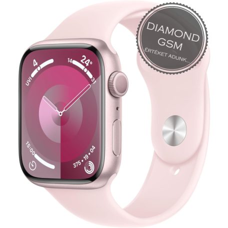 Apple Watch Series 9 45mm Pink Alumíniumtok Light Pink Sportszíjjal MR953