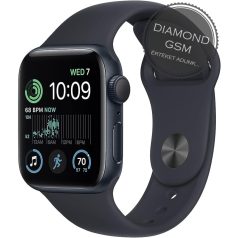   Apple Watch SE 2023 44mm Éjfekete Alumíniumtok, Fekete sportszíjjal