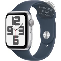   Apple Watch SE 2023 44mm Ezüst Alumíniumtok, Kék sportszíjjal